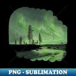 green reflection - lapland8seasons - retro png sublimation digital download - perfect for personalization