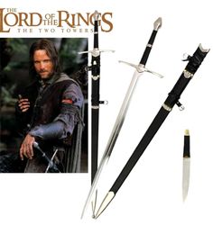 handmade stainless steel strider ranger aragorn decor sword with scabbard ancient greek sword, medieval king sword