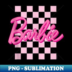 barbie - barbie logo checkered background tank - professional sublimation digital download - revolutionize your designs