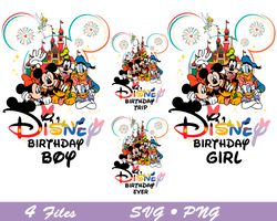 disney birthday girl svg, disney birthday boy svg, couple birthday svg, making memories 2023 svg, birthday ears svg