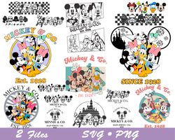 mickey & co est 1928 svg, mickey & friends svg bundle, family vacation svg, disney family trip png, vacay mode png