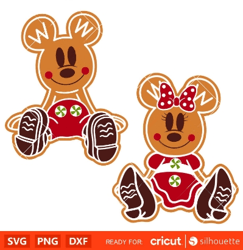 gingerbread cookie mickey minnie svg christmas svg disney christmas svg santa claus svg cricut silhouette vector cut fil