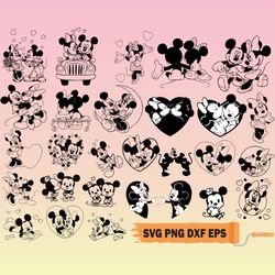 mickeysvg, mickeyminnie love, mickey valentine bundle, for cricut or silhouette, clipart 169