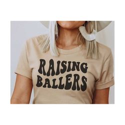 raising ballers svg png, basketball fan lover, sport mom, wavy stacked style, for cutting, shirt etc.