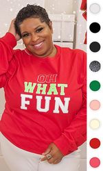 soft ideal chenille oh what fun graphic long sleeve t-shirt