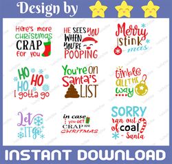 christmas toilet paper bundle svg png, cricut lettering clipart, bathroom poo graphics, bundle svg cut file