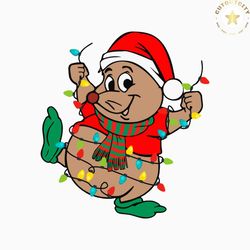 Cute Santa Gus Christmas Lights SVG Cutting Digital File