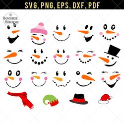 snowman face 2 svg, layered cut svg, christmas svg, bundle svg, compatible with cricut and cutting machine