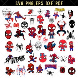 spider svg, spider chibi layered cut svg, cartoon svg, bundle svg, compatible with cricut and cutting machine