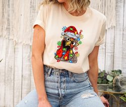 christmas chicken shirt gift for animal lovers, christmas farmers shirt, chicken lover christmas shirt , christmas light