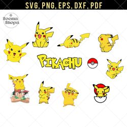 pika monster svg, pocket monster layered cut svg, cartoon bundle svg, compatible with cricut and cutting machine
