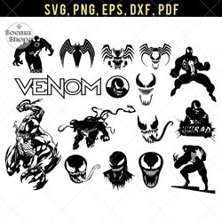 symbiote venom svg, black spider layered cut svg, cartoon bundle svg, compatible with cricut and cutting machine