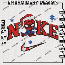 Nike Spider man Embroidery Files, Christmas Spider man Embroidery Design, Chibi Spider man, Machine Embroidery Design