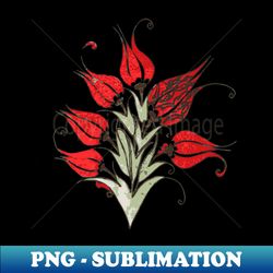 red tulips in artistic ottoman turkish style - premium png sublimation file - perfect for sublimation art