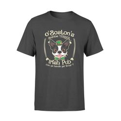 funny st patricks day boston terrier dog irish pub  t-shirt