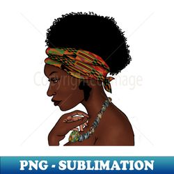 proud african woman with west african pattern - png sublimation digital download - bold & eye-catching