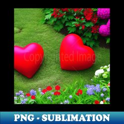 valentine wall art - together in the garden of love - unique valentine fantasy planet landsape - photo print canvas artboard print canvas print and t shirt - high-quality png sublimation download - stunning sublimation graphics