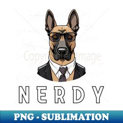 nerdy dog belgian malinois malinois malinois mom malinois dad malinois lover dog mom dog dad gift for dog lover dog wearing glasses dog wearing bowtie nerdy funny dog - instant png sublimation download - unleash your creativity