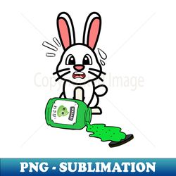 cute bunny spills a jar of wasabi sauce - creative sublimation png download - perfect for creative projects