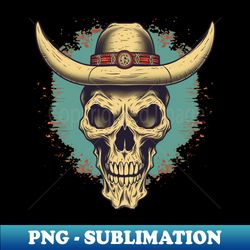 retro 80s western cowboy skull - professional sublimation digital download - fashionable and fearless