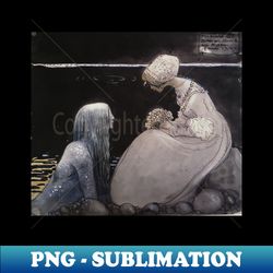 agneta and the sea king - john bauer - elegant sublimation png download - perfect for personalization