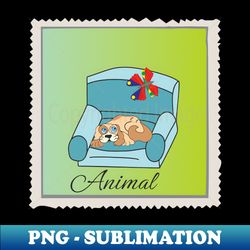 animal postage stamp - high-quality png sublimation download - bold & eye-catching