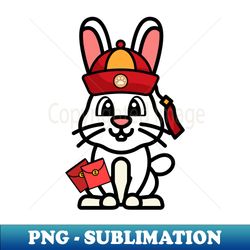 funny rabbit celebrates lunar new year - instant sublimation digital download - revolutionize your designs