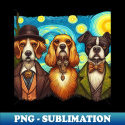 furry night - center dog - vintage sublimation png download - create with confidence