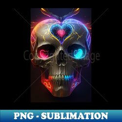 heart skull - exclusive png sublimation download - perfect for personalization