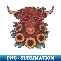 highland cow - signature sublimation png file - stunning sublimation graphics