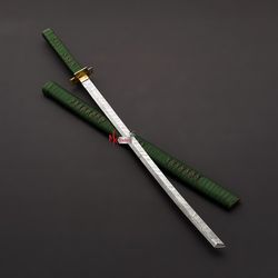 swords from damascus, hand-forged swords, long swords, handmade swords, and handmade tensa zangetsu anime katana sword