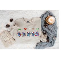 stitch christmas sweatshirt, disney christmas shirt, stitch shirt, santa stitch christmas balloon, disney matching shirt