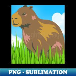 happy capybara in the grass - premium sublimation digital download - capture imagination with every detail