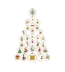 30 mini christmas cross stitch patterns, easy for beginners! diy ornaments. instant download pdfs. festive holiday embro