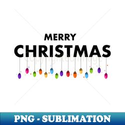 merry christmas text with hanging colorful light bulbs - instant png sublimation download - perfect for personalization