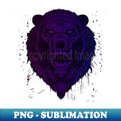 angry grizzly bear - sublimation-ready png file - add a festive touch to every day