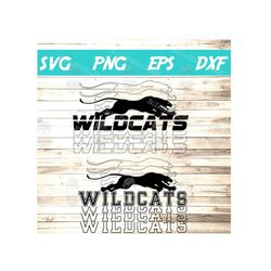 wildcats echo svg, school spirit, retro, cheer