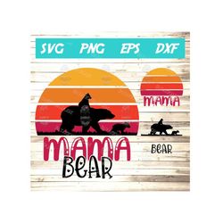 mama bear svg with cubs