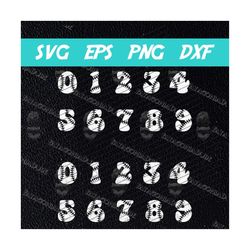 baseball font numbers svg png, retro numbers stitches