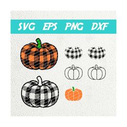 buffalo plaid pumpkin svg png