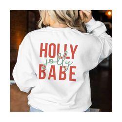 Holly Jolly Babe Svg, Holly Jolly Babe Png