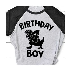 dinosaur birthday boy svg, 4th birthday svg