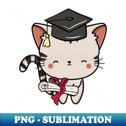 funny tabby cat is graduating - retro png sublimation digital download - unlock vibrant sublimation designs