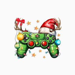 Retro Christmas Game Controller PNG Sublimation Design