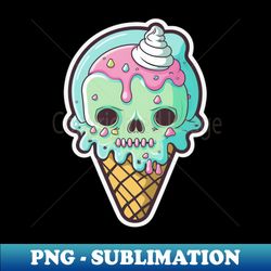 ice cream skull sticker - trendy sublimation digital download - stunning sublimation graphics
