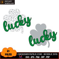 2 files four-leaf clover svg, lucky svg, patricks day svg