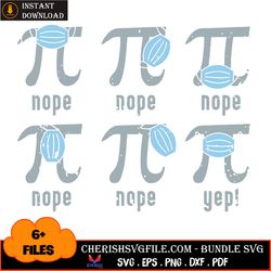 6 files wearing mask bundle svg, pilcrow svg, nope svg, trending svg