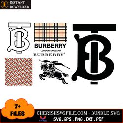 7 files of burberry london england logo designs bundle svg