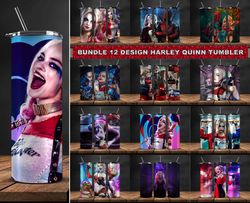 bundle 12 design harley quinn tumbler, tumbler bundle design, sublimation tumbler bundle, 20oz skinny tumbler 37