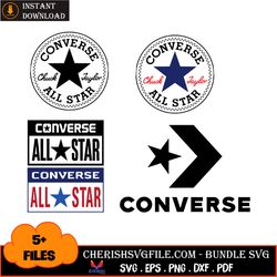 5 files of converse logo designs bundle svg, brand svg